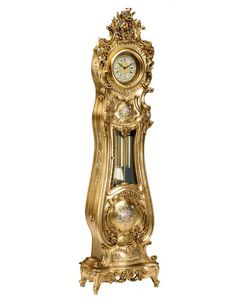 Art. 531/7 Oro, Horloge grand-pre handcurved dans le style baroque en or Feuille avec notamment dcor  la main