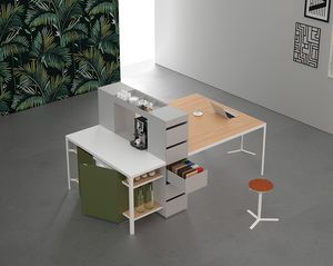 Isola Shop H90-H105, Table multifonctions pour la cuisine et runion