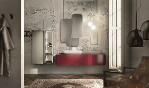 Enea 311, Composition de meubles de salle de bain, avec une finition de couleur rubis