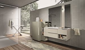 Giunone 414, Composition de meubles de salle de bains avec une armoire pour la machine  laver