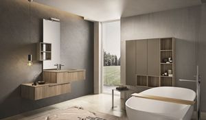 Kyros 112, Composition des meubles de salle de bain avec les units de mur en bois