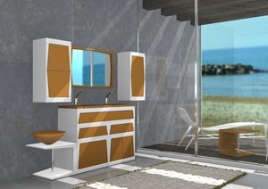 Mobilier de salle de bains B4, Meubles de salle avec vier, modulaire, laqu