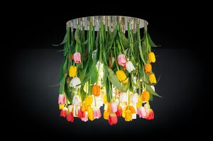 Flower Power Tulip Maxi Round, Lustre fleuri