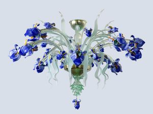 IRIS PL, Plafonnier floral en verre soufflé de Murano