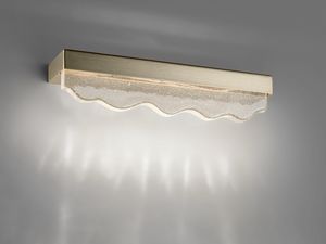 Marea 677/AG, Applique avec diffuseur ondul en verre de Murano pulegoso