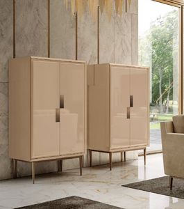 Miracle Art. MH 225, Meuble bar en bois, finition laqu�e �b�ne ou cappuccino