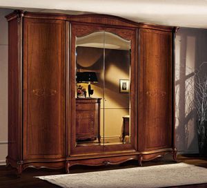 Roma cabinet avec des portes incurvées, Cabinet en bois avec portes courbes, dans un style luxueux classique