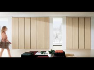 Armoire Idra 01, Armoire modulaire avec portes battantes, dans un style simple