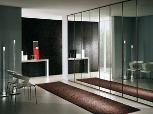 Armoire Idra Poli Verre 23, Armoire modulaire recouvert de miroirs, lgant et robuste