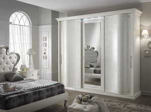 Chanel Madreperla armoire, Armoire en nacre blanche à portes coulissantes