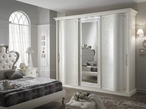 Chanel Madreperla armoire, Armoire en nacre blanche  portes coulissantes