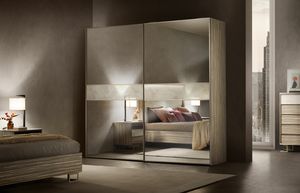 LUCE LIGHT garde-robe, Armoire avec portes coulissantes en miroir