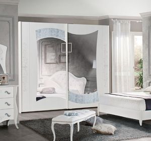 Tiffany armoire, Armoire avec portes coulissantes en miroir