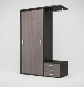 Art. 30320 Armoire avec portes coulissantes, caisson � tiroirs et penderie ouverte, Armoire pour h�tels, B&B et �tablissements d'h�bergement