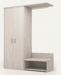 Art. 30327 Armoire battante � deux portes avec penderie ouverte, Armoire � portes battantes, pour h�tels et �tablissements d'h�bergement
