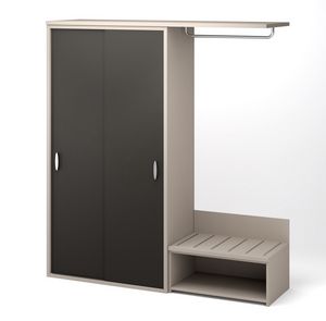 Art. 30327CA Armoire avec portes nervur�es et penderie ouverte, Armoire d'h�tel, avec porte-valise et cintre
