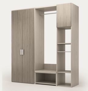 Art. 30374 Composition d'armoire avec porte-bagages et colonne, Armoire pour chambres d'h�tel, avec compartiments personnalisables
