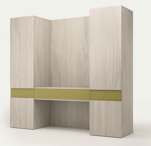 Art. 30407 Composition de bureau avec armoires et tiroirs, Composition de mobilier d'h�tel avec bureau int�gr�