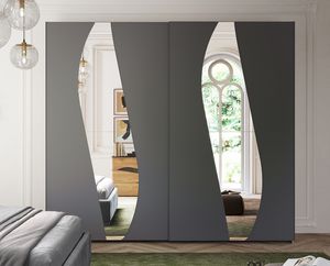 Leaf noce armoire, Armoire à portes coulissantes, avec décoration miroir