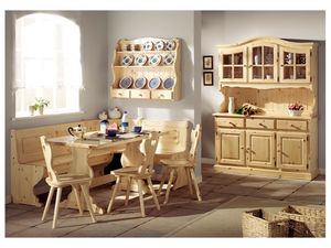 Collection Giorno 2, Table de banc en bois de pin, style rustique