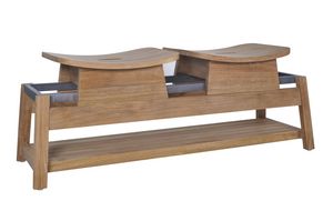 Bhumi 02C4, Banc double en bois de teck, pour l'ext�rieur