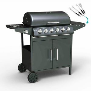 Barbecue au gaz en acier inox avec 6+1 brleurs et grille JERSEY - BB2089GEUN, BBQ portable