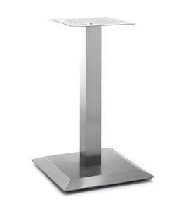 Art.251, Base carrée pour la table, cadre en acier brossé avec un tube central, pour le contrat et l'usage domestique