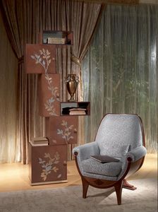 LB24 Mondrian, Bibliothque modulaire en bois de chne, style classique