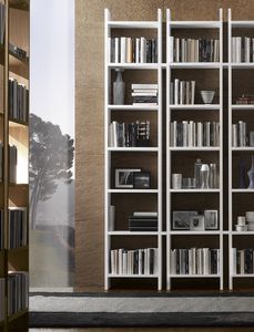 Piolo Bibliothque, Bibliothque design, avec conteneurs ouverts, pour salons