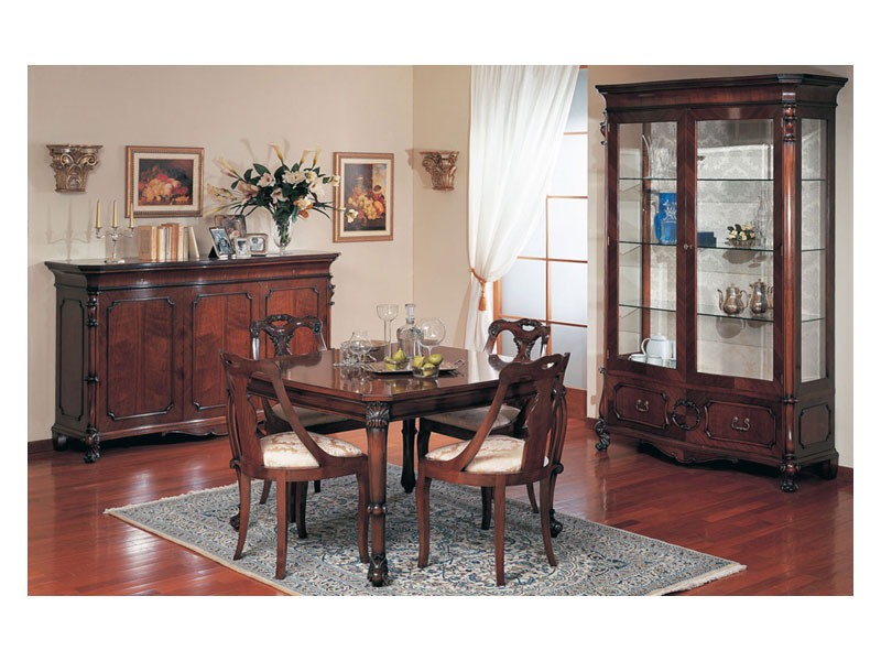 Art. 972 sideboard '700 Siciliano, Buffet avec un style de luxe classique, en bois sculpté, pour salon