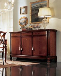 Gardenia buffet, Buffet avec portes latrales incurves, dans un style classique