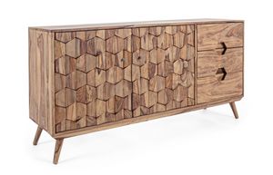 Buffet 2A-3C Kant, Buffet en bois, avec portes en nid d'abeille