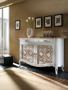 F 102 B, Buffet contemporain en frne, avec couleurs d'eau