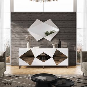 Ipno, Buffet avec miroirs fums aux formes angulaires