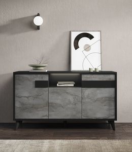 Line buffet 3 portes, Buffet avec faades en finition oxyde mat