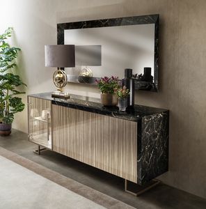 LUCE DARK buffet 2 portes, Buffet au design asymtrique