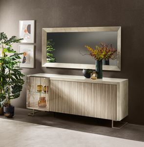 LUCE LIGHT buffet 4 portes, Buffet asymtrique, dessus en marbre