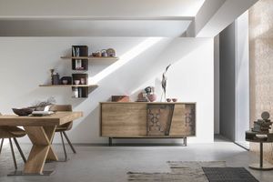 MODUS MA108, Armoire moderne en stratifi et dcor d'inserts en mtal