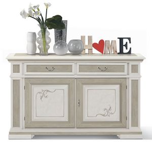 Shabby Chic SHA203G, Buffet Shabby Chic avec 2 portes et 2 tiroirs