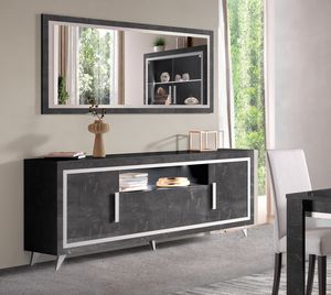 Silver buffet 4 portes, Buffet au design contemporain