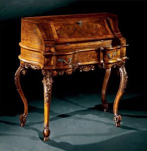 Complements writing desk 705, Bureau en bois marqueté, style classique de luxe