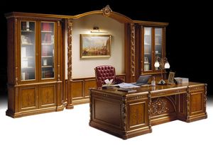 Ginevra bureau, Mobilier de bureau classique de luxe, incrust bibliothque et bureau