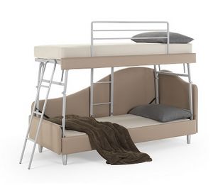 Art. 30234 Canap� lit superpos� en simili cuir, Canap�-lit peu encombrant, transformable en lit superpos�