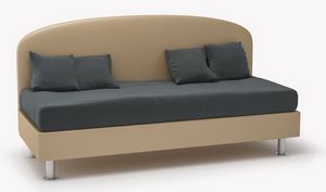 Art. 30693 Canap�-lit simple avec dossier en simili cuir, Canap� en �co-cuir ignifuge, utilisable comme lit simple