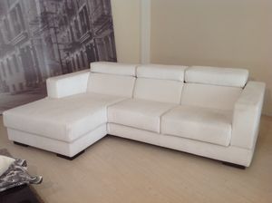 Relax, Canap angulaire ajustable, avec tissu blanc amovible