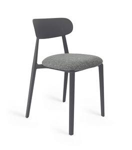 Art. 075 Amelia, Chaise empilable en polypropyl�ne et assise rembourr�e