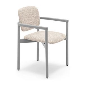 Cosmo 06431, Chaise en bois avec accoudoirs, empilable et rembourr�e