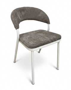 Kelly, Chaise empilable en m�tal, avec assise et dossier rembourr�s