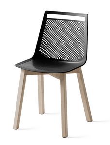 Akami BL, Chaise en technopolymre avec pieds en bois