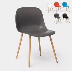Chaise au design moderne pieds en bois pour cuisine bar restaurant Sleek SC735BPP, Chaises design modernes